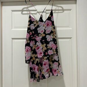 Yumi Kim romper. Black & flowers. Size M